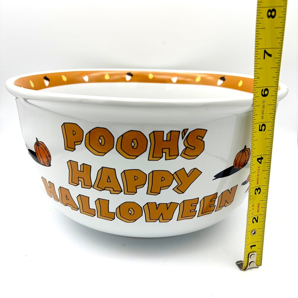 Disney Winnie the Pooh Happy Halloween Large Ceramic Serving Candy Bowl - Picture 7 of 9